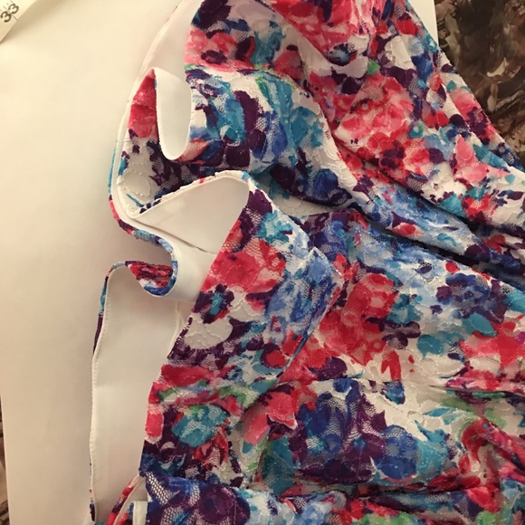 Fit & Flare Floral Lace Circle Strap Dress Size L - Picture 4 of 8